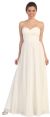 Strapless Twist Knot Bust Formal Bridesmaid Dress in Ivory